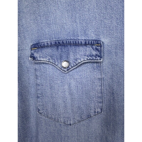 Levi’s Standard Fit Western Denim Shirt Pearl Buttons Medium Wash Size XL - Picture 4 of 7